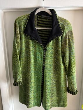 Patricia Palson Fiber Artist Handwoven Chenille Jacket Cardigan Art To Wear